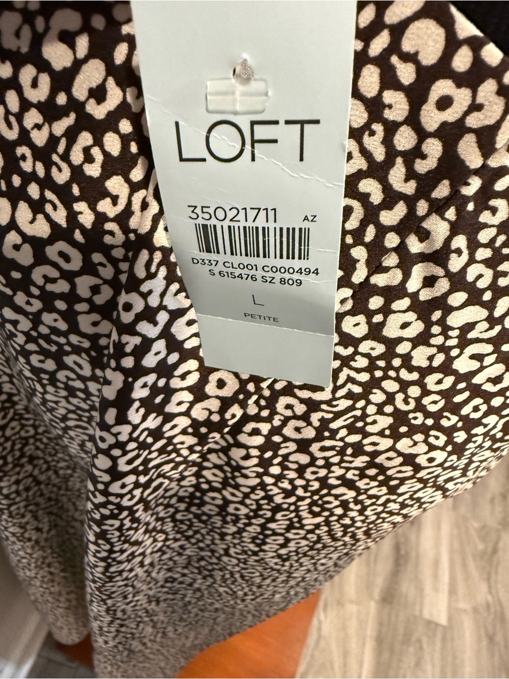 LOFT Black & White Satin Bias Animal Print Skirt - Picture 3 of 3